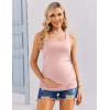 image:imageEkouaer Maternity Tank Tops 3 Pack Square Neck Pregnancy Shirts for Women Summer Ruched Side Sleeveless Pregnant Clothes TopDirty PinkWhiteBlack