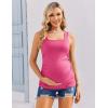 image:imageEkouaer Maternity Tank Tops 3 Pack Square Neck Pregnancy Shirts for Women Summer Ruched Side Sleeveless Pregnant Clothes TopHot PinkWhiteBlack