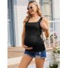 image:imageEkouaer Maternity Tank Tops 3 Pack Square Neck Pregnancy Shirts for Women Summer Ruched Side Sleeveless Pregnant Clothes TopHot PinkWhiteBlack