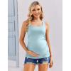 image:imageEkouaer Maternity Tank Tops 3 Pack Square Neck Pregnancy Shirts for Women Summer Ruched Side Sleeveless Pregnant Clothes TopLight BlueWhiteBlack