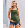image:imageEkouaer Maternity Tank Tops 3 Pack Square Neck Pregnancy Shirts for Women Summer Ruched Side Sleeveless Pregnant Clothes TopLight GreyArmy GreenBlack
