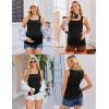 image:imageEkouaer Maternity Tank Tops 3 Pack Square Neck Pregnancy Shirts for Women Summer Ruched Side Sleeveless Pregnant Clothes TopLight GreyBeigeBlack