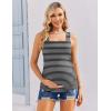image:imageEkouaer Maternity Tank Tops 3 Pack Square Neck Pregnancy Shirts for Women Summer Ruched Side Sleeveless Pregnant Clothes TopWhite StripedBlack StripedBrown Striped