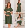 image:imageEkouaer Nursing Dress Summer Short Sleeve Breastfeeding Casual Knee Length Maternity Dresses SXXLArmy Green
