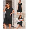 image:imageEkouaer Nursing Dress Summer Short Sleeve Breastfeeding Casual Knee Length Maternity Dresses SXXLBlack