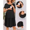 image:imageEkouaer Nursing Dress Summer Short Sleeve Breastfeeding Casual Knee Length Maternity Dresses SXXLBlack