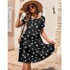 image:imageEkouaer Nursing Dress Summer Short Sleeve Breastfeeding Casual Knee Length Maternity Dresses SXXLBlack White Floral