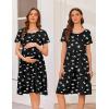 image:imageEkouaer Nursing Dress Summer Short Sleeve Breastfeeding Casual Knee Length Maternity Dresses SXXLBlack White Floral