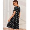 image:imageEkouaer Nursing Dress Summer Short Sleeve Breastfeeding Casual Knee Length Maternity Dresses SXXLBlack White Floral