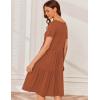 image:imageEkouaer Nursing Dress Summer Short Sleeve Breastfeeding Casual Knee Length Maternity Dresses SXXLCaramel