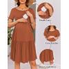 image:imageEkouaer Nursing Dress Summer Short Sleeve Breastfeeding Casual Knee Length Maternity Dresses SXXLCaramel