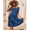 image:imageEkouaer Nursing Dress Summer Short Sleeve Breastfeeding Casual Knee Length Maternity Dresses SXXLGrey Blue