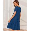 image:imageEkouaer Nursing Dress Summer Short Sleeve Breastfeeding Casual Knee Length Maternity Dresses SXXLGrey Blue