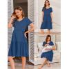 image:imageEkouaer Nursing Dress Summer Short Sleeve Breastfeeding Casual Knee Length Maternity Dresses SXXLGrey Blue
