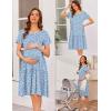 image:imageEkouaer Nursing Dress Summer Short Sleeve Breastfeeding Casual Knee Length Maternity Dresses SXXLLight Blue Floral