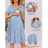 image:imageEkouaer Nursing Dress Summer Short Sleeve Breastfeeding Casual Knee Length Maternity Dresses SXXLLight Blue Floral