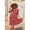 image:imageEkouaer Nursing Dress Summer Short Sleeve Breastfeeding Casual Knee Length Maternity Dresses SXXLRed Floral