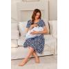 image:imageEkouaer Nursing Dress Summer Short Sleeve Breastfeeding Casual Knee Length Maternity Dresses SXXLWhite Floral