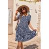 image:imageEkouaer Nursing Dress Summer Short Sleeve Breastfeeding Casual Knee Length Maternity Dresses SXXLWhite Floral