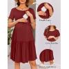 image:imageEkouaer Nursing Dress Summer Short Sleeve Breastfeeding Casual Knee Length Maternity Dresses SXXLWine Red