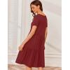 image:imageEkouaer Nursing Dress Summer Short Sleeve Breastfeeding Casual Knee Length Maternity Dresses SXXLWine Red