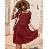 image:imageEkouaer Nursing Dress Summer Short Sleeve Breastfeeding Casual Knee Length Maternity Dresses SXXLWine Red