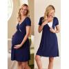 image:imageEkouaer Nursing Nightgown Delivery and Labor Gown for Hospital Short Sleeve Maternity Breastfeeding DressA Navy Blue