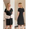 image:imageEkouaer Nursing Nightgown Delivery and Labor Gown for Hospital Short Sleeve Maternity Breastfeeding DressBlack