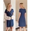 image:imageEkouaer Nursing Nightgown Delivery and Labor Gown for Hospital Short Sleeve Maternity Breastfeeding DressBlue