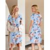 image:imageEkouaer Nursing Nightgown Delivery and Labor Gown for Hospital Short Sleeve Maternity Breastfeeding DressBlue Floral