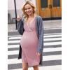 image:imageEkouaer Nursing Nightgown Delivery and Labor Gown for Hospital Short Sleeve Maternity Breastfeeding DressDusty Rose