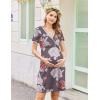image:imageEkouaer Nursing Nightgown Delivery and Labor Gown for Hospital Short Sleeve Maternity Breastfeeding DressGray Flower
