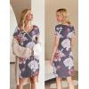 image:imageEkouaer Nursing Nightgown Delivery and Labor Gown for Hospital Short Sleeve Maternity Breastfeeding DressGray Flower