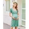 image:imageEkouaer Nursing Nightgown Delivery and Labor Gown for Hospital Short Sleeve Maternity Breastfeeding DressGreen