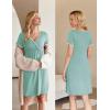 image:imageEkouaer Nursing Nightgown Delivery and Labor Gown for Hospital Short Sleeve Maternity Breastfeeding DressGreen