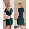 image:imageEkouaer Nursing Nightgown Delivery and Labor Gown for Hospital Short Sleeve Maternity Breastfeeding DressHuntergreen