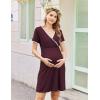 image:imageEkouaer Nursing Nightgown Delivery and Labor Gown for Hospital Short Sleeve Maternity Breastfeeding DressRosewood