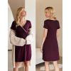 image:imageEkouaer Nursing Nightgown Delivery and Labor Gown for Hospital Short Sleeve Maternity Breastfeeding DressRosewood