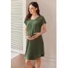 image:imageEkouaer Nursing Nightgown Labor and Delivery Gown Hospital Breastfeeding Dress for Women Short Sleeve Maternity SleepwearArmy Green