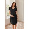 image:imageEkouaer Nursing Nightgown Labor and Delivery Gown Hospital Breastfeeding Dress for Women Short Sleeve Maternity SleepwearBlack