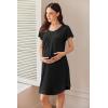 image:imageEkouaer Nursing Nightgown Labor and Delivery Gown Hospital Breastfeeding Dress for Women Short Sleeve Maternity SleepwearBlack