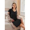 image:imageEkouaer Nursing Nightgown Labor and Delivery Gown Hospital Breastfeeding Dress for Women Short Sleeve Maternity SleepwearBlack