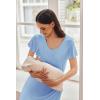 image:imageEkouaer Nursing Nightgown Labor and Delivery Gown Hospital Breastfeeding Dress for Women Short Sleeve Maternity SleepwearBlue