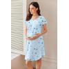 image:imageEkouaer Nursing Nightgown Labor and Delivery Gown Hospital Breastfeeding Dress for Women Short Sleeve Maternity SleepwearBlue Star