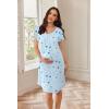 image:imageEkouaer Nursing Nightgown Labor and Delivery Gown Hospital Breastfeeding Dress for Women Short Sleeve Maternity SleepwearBlue Star