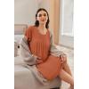 image:imageEkouaer Nursing Nightgown Labor and Delivery Gown Hospital Breastfeeding Dress for Women Short Sleeve Maternity SleepwearBrick Red