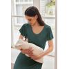 image:imageEkouaer Nursing Nightgown Labor and Delivery Gown Hospital Breastfeeding Dress for Women Short Sleeve Maternity SleepwearDark Green
