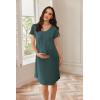 image:imageEkouaer Nursing Nightgown Labor and Delivery Gown Hospital Breastfeeding Dress for Women Short Sleeve Maternity SleepwearDark Green