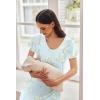 image:imageEkouaer Nursing Nightgown Labor and Delivery Gown Hospital Breastfeeding Dress for Women Short Sleeve Maternity SleepwearFloral Light Green