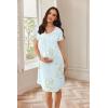 image:imageEkouaer Nursing Nightgown Labor and Delivery Gown Hospital Breastfeeding Dress for Women Short Sleeve Maternity SleepwearFloral Light Green